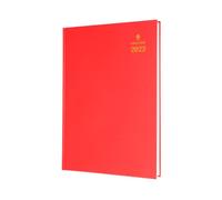 Collins - Agenda de escritorio A5 día a página 2023, color rojo (52.15-23), planificador de negocios completo, agenda y organizador de diario