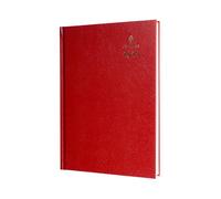 Collins - Agenda de escritorio estándar 2025 para profesionales, diario de negocios tamaño A4 por página, color rojo, (44.15-25), planificador de negocios premium con tapas duras de cuero