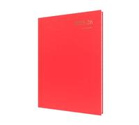 Collins Agenda 'Essentials' de 12 meses de mitad de año académico, julio de 2025 a julio de 2026 - ESSA41M.15-2526 - Agenda de citas diaria a página, tapa dura A4, color rojo