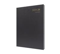 Collins Agenda 'Essentials' de 12 meses de mitad de año académico, julio de 2025 a julio de 2026 - ESSA41M.99-2526 - Agenda de citas diaria a página, tapa dura A4, color negro