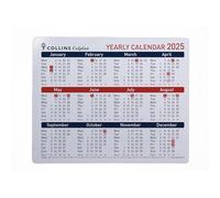 Collins Colplan 2025 - Calendario anual de escritorio A4 (CDS1-25) - Vista anual completa para pared o escritorio