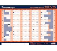 Collins 'Colplan' - Planificador de pared de 12 meses de mitad de año académico, julio de 2025, julio de 2026 - CWC11-2526- Calendario mensual, tamaño A1