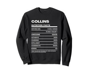 Collins Datos de Nutrición Nombre Gracioso Sudadera