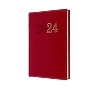 Collins Debden Collins - Agenda 2024 con vista semanal, tamaño A5, agenda de negocios y organizador, de enero a diciembre de 2024, semanal, color rojo, ND53.15-24