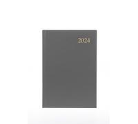 Collins Debden Collins - Agenda A5 con vista semanal 2024, agenda completa 2024, vista diaria semanal y mensual, tamaño A5, color gris