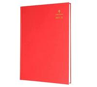 Collins Escritorio estándar A5 Semana a la vista a mediados de año FSC Mix Academic 2022-23 Diario - Rojo (38M.15-2223) - Planificador de diario para estudiantes con diario, notas y horarios