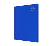 Collins - Essential - Agenda anual 2026 de 12 meses, día a página con agenda de citas de 1/2 horas, tapa dura A4, color azul (ESSA41A.60-26)