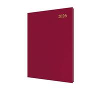 Collins - Essential - Agenda anual 2026 de 12 meses, día a página, tapa dura A4, color granate (ESSA41.78-26)