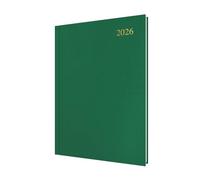 Collins - Essential - Agenda anual 2026 de 12 meses, día a página, tapa dura A4, color verde (ESSA41.52-26)