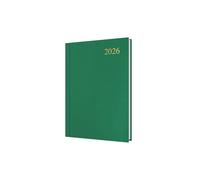 Collins - Essential - Agenda anual 2026 de 12 meses, día a página, tapa dura A5, color verde (ESSA51.52-26)