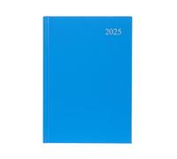 Collins Essential - Agenda de negocios 2025, agenda diaria por página A4 con tapa dura de grano de cuero, color azul claro, ESSA41.57-25