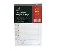 Collins - Organizador de agenda 2024, bloc de recambio, escritorio, día por página con citas, recambio para agenda diaria 2024