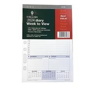 Collins - Organizador de agenda 2024, bloc de recambio, escritorio, vista semanal con citas, recambio para agenda semanal 2024