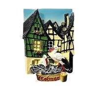 Colmar Alsace France - Imán de nevera en 3D para recuerdo de viaje, decoración magnética pintada a mano