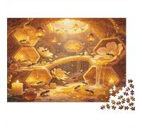 Colmena Abejas Puzzle de 1000 Piezas Papel para Adultos Escena de Miel Natural Juego de Puzzle 1000 Piezas Familia Relajación Decoración Regalo 52x38cm/1000pcs
