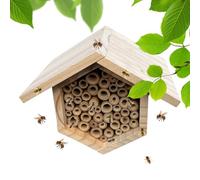 Colmena para Abejas Melíferas | Colmena De Madera Hexagonal con Tubos Naturales | De Abejas Salvajes con Función De Hábitat, Hogar Y Hotel | Ideal para Césped, Jardín, Espacios Exteriores E