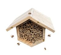 Colmenar - Colmena Hexagonal de Madera con Tubos de anidación | de Abejas de Madera como hábitat | para el jardín El césped Exterior e Interior Patio balcón la terraza