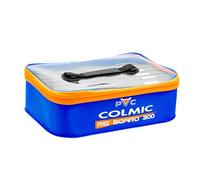 Colmic - PVC Rig Board Box impermeable - Bolsa de transporte de EVA con tapa transparente, asa antichoque - Compatible con Rig Board de 15 cm y 30 cm, Azul Y Naranja, RIG BOARD 300, Bolsa rígida