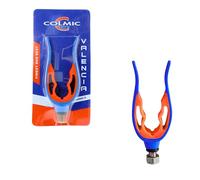 Colmic - Soporte de caña Universal Valencia - Goma Antideslizante con Rosca estándar, Color Azul y Naranja - Accesorio de Pesca Compacto y Resistente - Producto Oficial Colmic