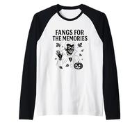 Colmillos de Halloween de Humor Vampiro para los Recuerdos Camiseta Manga Raglan