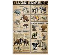 Colmillos de metal de Elephant Knowledge: Los Siete Magníficos, oficina, dormitorio, gente, cueva, escuela, sala de estar, garaje, cafetería, cocina, hogar, impresión retro, póster, decoración de par