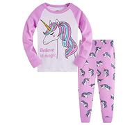 Colobe Pijamas Niña Unicornio Animales 100% Algodon Manga Larga Infantil Ropa a Juego Conjunto Edad 1-2 Años
