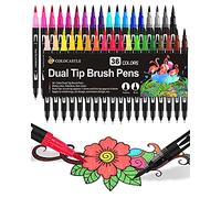 COLOCASTLE Rotuladores Lettering Brush Pen, 36 Colores, Acuarelables Marcadores para Adultos, Bullet Journal, Caligrafía, Libros para Colorear, Arte Dibujo Punta Pincel 1-2mm y Punta Fina 0.4mm