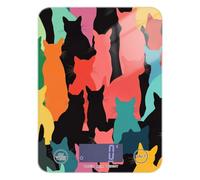 Coloful Cats Shadow Art - Báscula digital de cocina fácil de limpiar, 11 libras/1 onzas, 5 kg/5 g, con 4 unidades para dieta, cocina y dieta (pilas no incluidas)