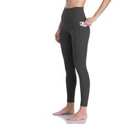 Colofulkoala 7/8 Mallas Deporte Mujer con Bolsillos, Leggins Push Up, Fitness Pantalones para Yoga Gym Running Pilates Leggings, Gris Antracita, L