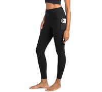 Colofulkoala 7/8 Mallas Deporte Mujer con Bolsillos, Leggins Push Up, Fitness Pantalones para Yoga Gym Running Pilates Leggings, Negro, XL