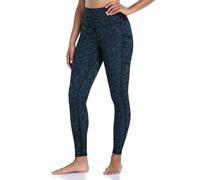 Colofulkoala 7/8 Mallas Deporte Mujer con Bolsillos, Leggins Push Up, Fitness Pantalones para Yoga Gym Running Pilates Leggings, Leopardo Cian, XS