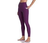 Colofulkoala 7/8 Mallas Deporte Mujer con Bolsillos, Leggins Push Up, Fitness Pantalones para Yoga Gym Running Pilates Leggings, Morado Oscuro, L