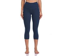 Colofulkoala Mallas Deporte Mujer 3/4 Leggins Deportivos Mujer con Bolsillos Leggins Mujer Vestir, Leggings Push Up para Yoga Gym Pilates Running Fitness, Azul Marino, S, 36 38