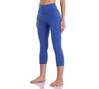 Colofulkoala Mallas Deporte Mujer 3/4 Leggins Deportivos Mujer con Bolsillos Leggins Mujer Vestir, Leggings Push Up para Yoga Gym Pilates Running Fitness, Zafiro Azul, S, 36 38