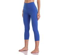 Colofulkoala Mallas Deporte Mujer 3/4 Leggins Deportivos Mujer con Bolsillos Leggins Mujer Vestir, Leggings Push Up para Yoga Gym Pilates Running Fitness, Zafiro Azul, L, 44