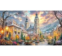 Cologne-Cathedral 1000 Piezas Puzzle Adultos Juego Familiar Divertido Desafiante Papel Reciclado para Regalos 38x52/1000pcs