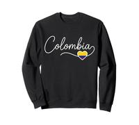 Colombia Caligrafía con Bandera Corazón Sudadera