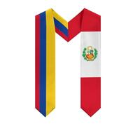 Colombia Colombianos Perú Peruanos Bandera 1 Graduación Estola Chal de graduación Banda para graduado Estudiante en el extranjero Estudios internacionales 2026 Graduado Chales gruesos Decoración Pres