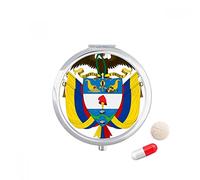 Colombia emblema nacional país Travel bolsillo píldora caso medicina dispensador espejo regalo caja de almacenamiento