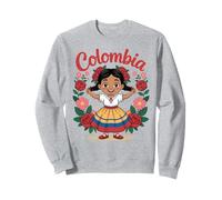 Colombia Folklore Girl Cumbia Dress Flag Colors Sudadera