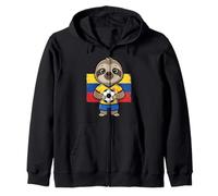 Colombia Fútbol Perezoso Fútbol Aficionado Animal Ball Sudadera con Capucha