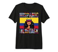 Colombia Herencia Hispana Orgullosa Colombiana Mujer Chica Camiseta Premium