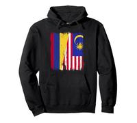 Colombia Malasia Media Bandera Patrimonio Colombiano Malasia Sudadera con Capucha