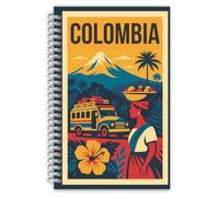 Colombia Notebook - Hardcover Spiral Travel Journal with 100 Lined Pages - Colombian Souvenir Gift - Made in Medellín - Cultural Stationery for Writing, Notes, and Memories