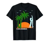 Colombia Surf Sudamérica Palmera Playa Vacaciones Recuerdo Camiseta