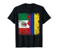 Colombian Roots | Media bandera mexicana | Banderas México Colombia Camiseta