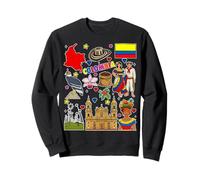 Colombiano Mano Dibujada símbolos, Colombia Mapa, Iconos culturales Sudadera