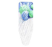 Colombo Funda de Planchado 140 x 55 cm ovillos Azul Talla XL | Funda de repuesto de dos capas con clip para sujetar la tabla de planchar | Fabricado en Italia