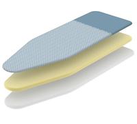 COLOMBO Parking - Funda universal para tabla de planchar, 100% algodón orgánico, zona de aparcamiento para la plancha, clip para sujetar la ropa, 140 x 50 cm, tres capas, fabricado en Italia
