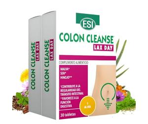 Colon Cleanse Lax Day de ESI | Complemento alimenticio en tabletas para el tránsito intestinal | Con aloe vera, sen, cáscara sagrada y malva
